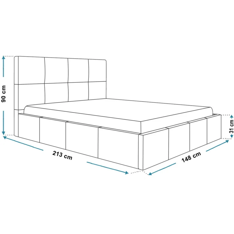 Łóżko czarny welur 140x200 z miejscem na pościel COMFY Łóżko czarny welur 140x200 z miejscem na pościel COMFY