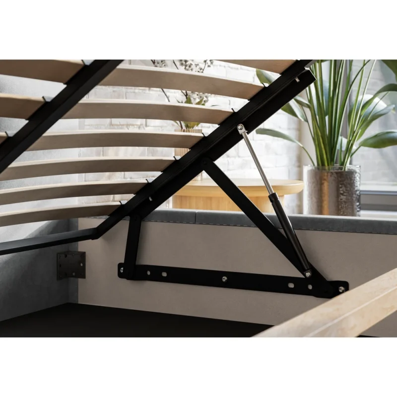 Łóżko podwójne szary welur 200x200 z pojemnikiem COMFY Łóżko podwójne szary welur 200x200 z pojemnikiem COMFY