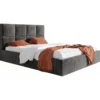 Łóżko podwójne szary welur 200x200 z pojemnikiem COMFY Łóżko podwójne szary welur 200x200 z pojemnikiem COMFY