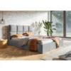 Duże łóżko tapicerowane 180x200 szare z pojemnikiem COMFY Duże łóżko tapicerowane 180x200 szare z pojemnikiem COMFY