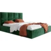Łóżko tapicerowane zielone 180x200 z pojemnikiem butelkowa zieleń COMFY Łóżko tapicerowane zielone 180x200 z pojemnikiem butelkowa zieleń COMFY
