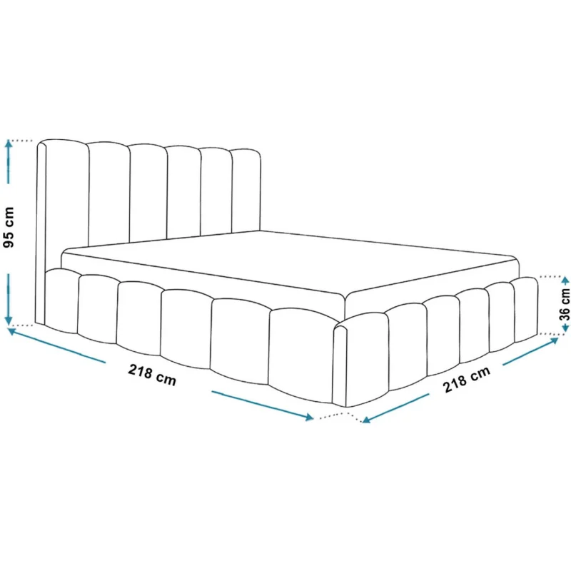Małżeńskie beżowe welurowe łóżko tapicerowane 200x200 cm z pojemnikiem CLOUD Małżeńskie beżowe welurowe łóżko tapicerowane 200x200 cm z pojemnikiem CLOUD