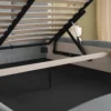Slim_13_Stelaz_Metalowy_Skrzynia Szare łóżko małżeńskie 200x200 cm do sypialni welurowe z pojemnikiem Comfort