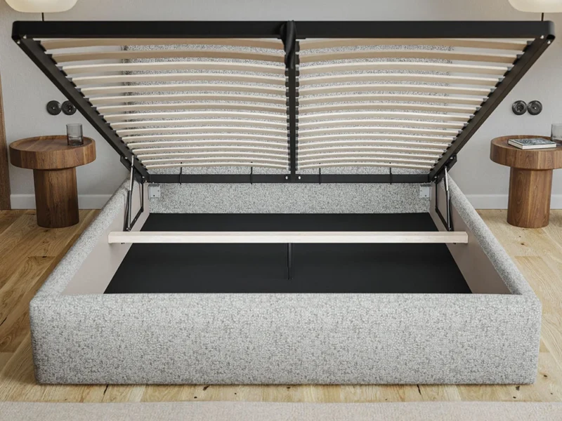 Duże łóżko tapicerowane do sypialni 200x200 cm z pojemnikiem MODERN Duże łóżko tapicerowane do sypialni 200x200 cm z pojemnikiem MODERN