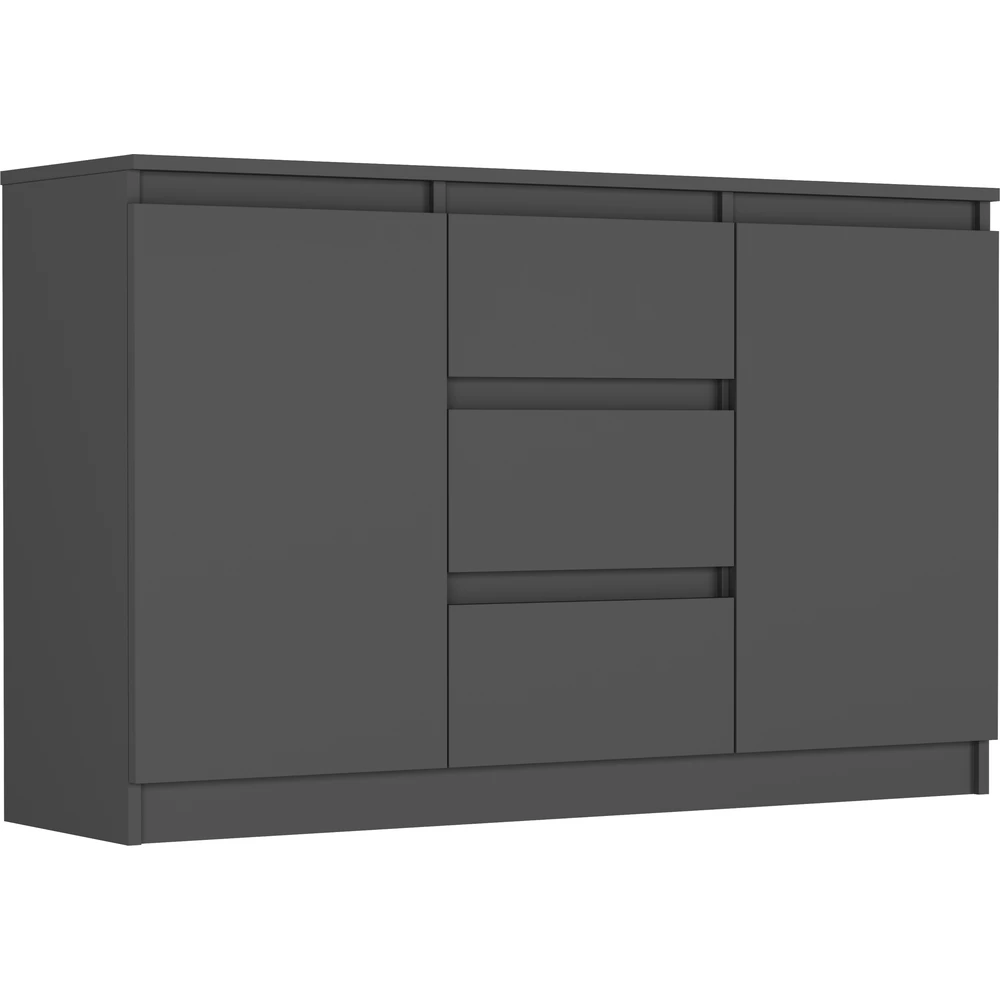 Antracytowa komoda 120 cm z szufladami i drzwiami EVO Antracytowa komoda 120 cm z szufladami i drzwiami EVO