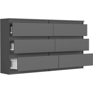 Antracytowa komoda 140 cm z szufladami EVO Antracytowa komoda 140 cm z szufladami EVO