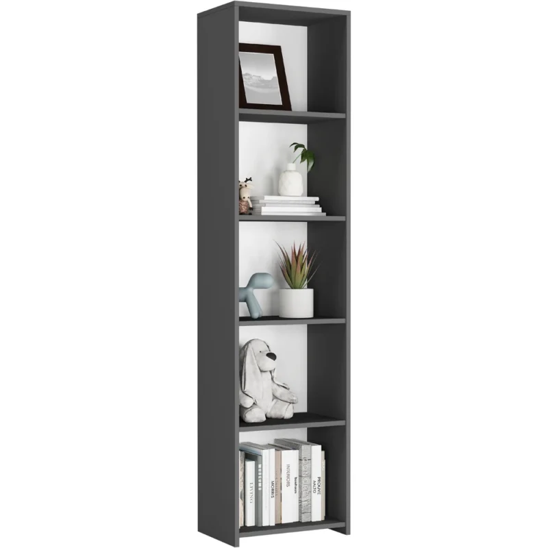 Antracytowy regał na książki 40 cm do salonu EVO Antracytowy regał na książki 40 cm do salonu EVO