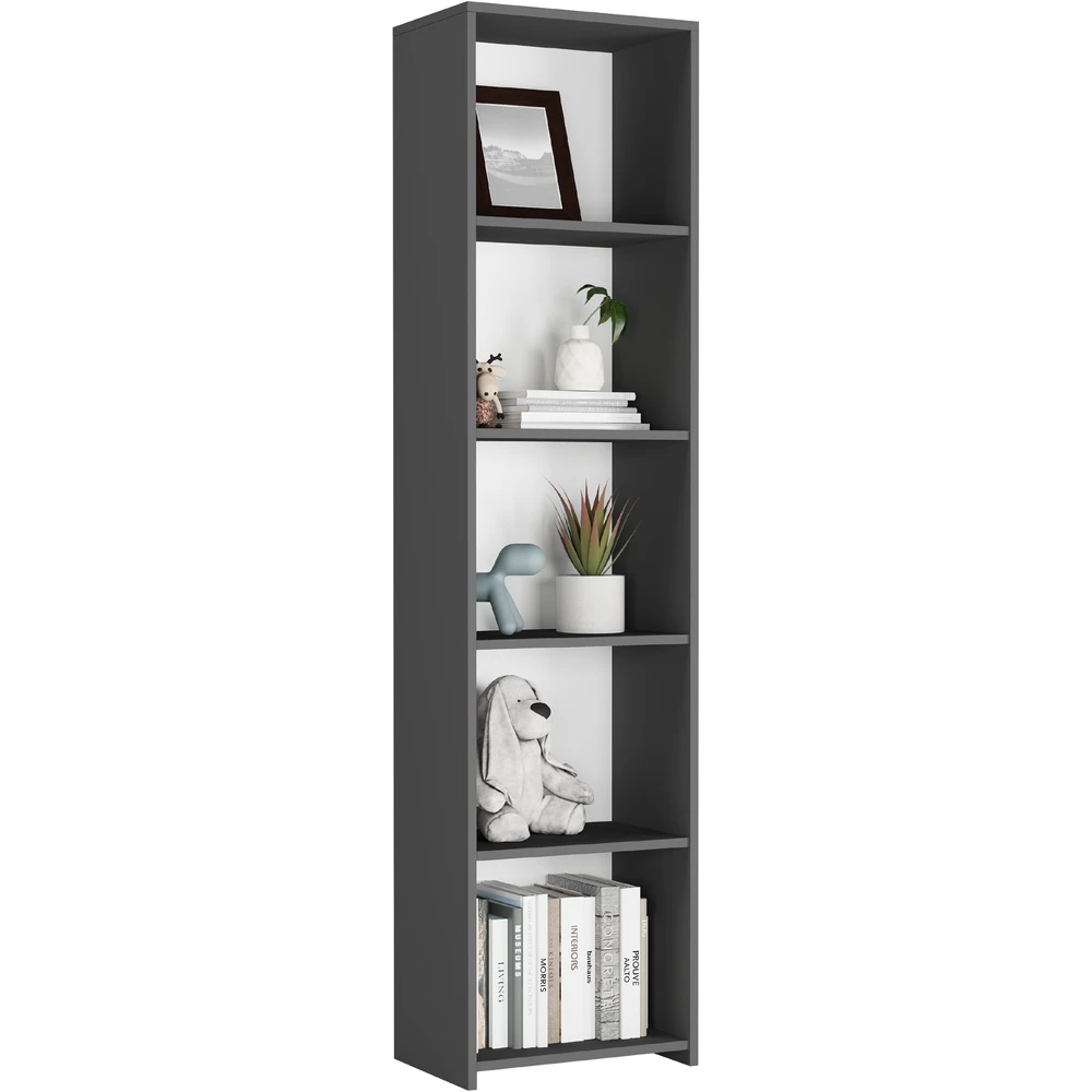 Antracytowy regał na książki 40 cm do salonu EVO Antracytowy regał na książki 40 cm do salonu EVO