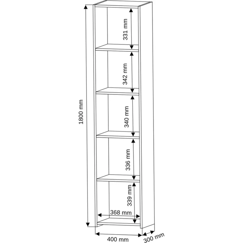 Regał na książki 40 cm loftowy do salonu EVO Regał na książki 40 cm loftowy do salonu EVO