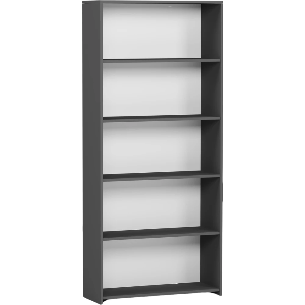 Antracytowy regał na książki 80 cm do salonu EVO Antracytowy regał na książki 80 cm do salonu EVO