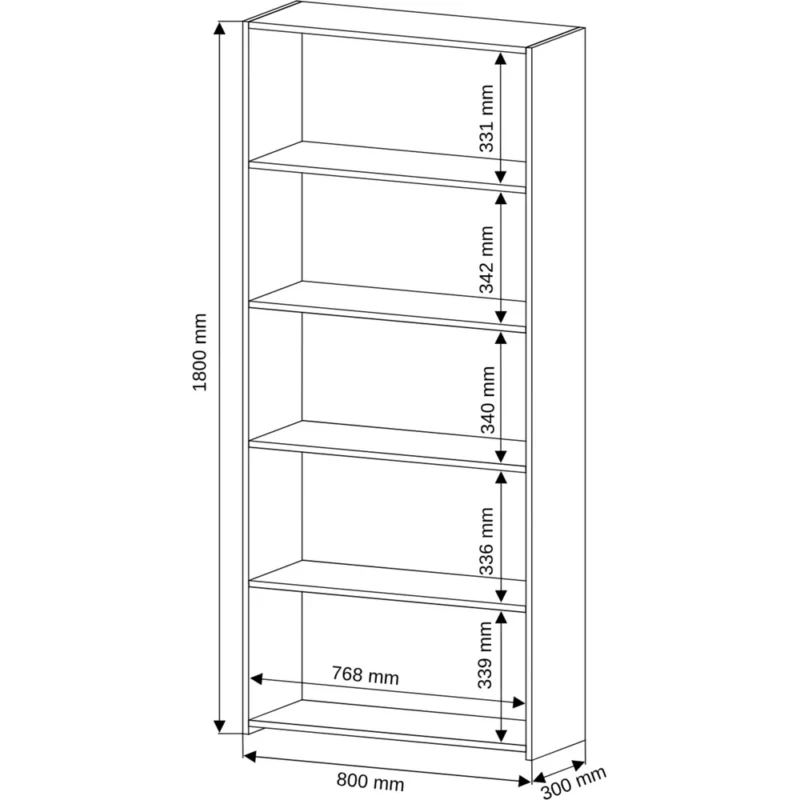 Loftowy regał na książki 80 cm do salonu EVO Loftowy regał na książki 80 cm do salonu EVO