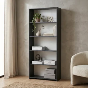 Antracytowy regał na książki 80 cm do salonu EVO Antracytowy regał na książki 80 cm do salonu EVO