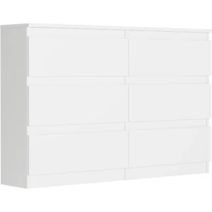 Biała komoda 118 cm z szufladami do sypialni Evo
