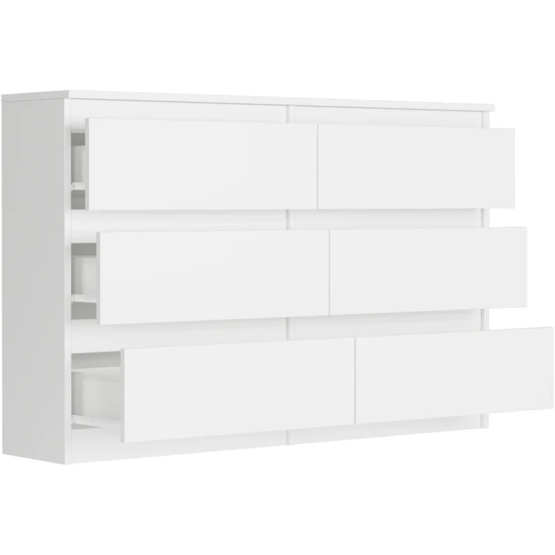 Biała komoda 120 cm z szufladami do sypialni EVO