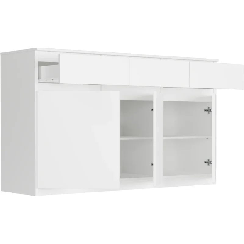 Biała komoda 120 cm z szufladami i drzwiami EVO Biała komoda 120 cm z szufladami i drzwiami EVO