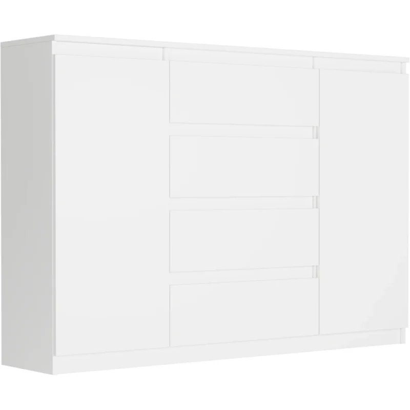 Biała komoda dwudrzwiowa 140 cm z szufladami EVO Biała komoda dwudrzwiowa 140 cm z szufladami EVO