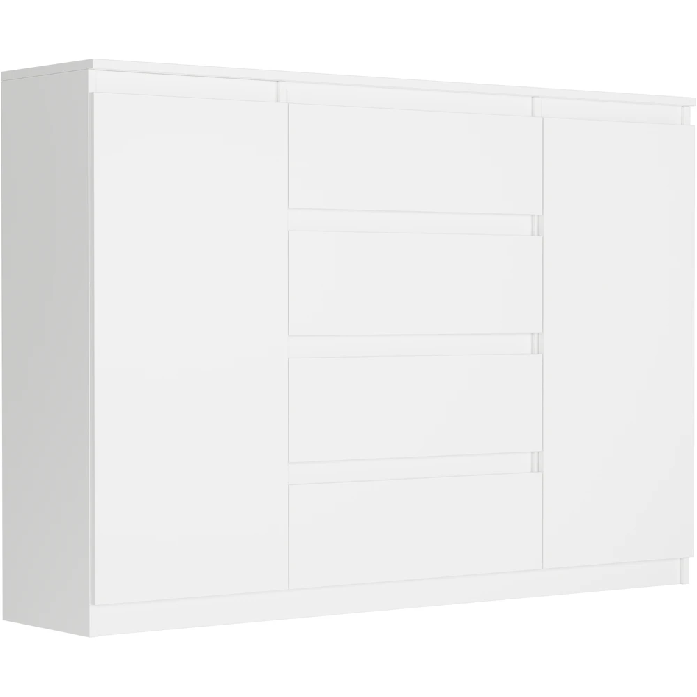 Biała komoda dwudrzwiowa 140 cm z szufladami EVO Biała komoda dwudrzwiowa 140 cm z szufladami EVO