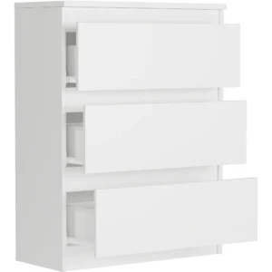 Biała komoda z szufladami 70 cm do salonu EVO Biała komoda z szufladami 70 cm do salonu EVO