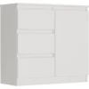 Biała komoda z szufladami 80 cm do salonu EVO Biała komoda z szufladami 80 cm do salonu EVO