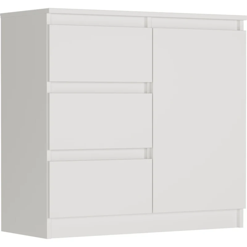 Biała komoda z szufladami 80 cm do salonu EVO Biała komoda z szufladami 80 cm do salonu EVO