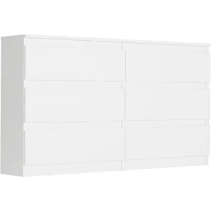 Biała nowoczesna komoda 138 cm z szufladami Evo