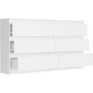 Biała nowoczesna komoda 140 cm z szufladami EVO Biała nowoczesna komoda 140 cm z szufladami EVO