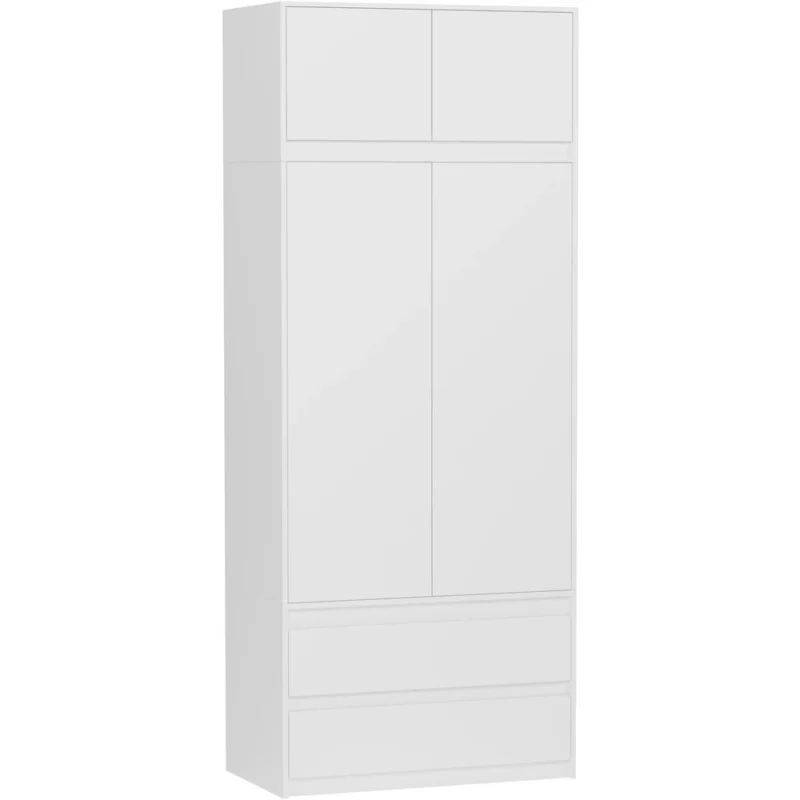 Biała szafa uchylna 90 cm z szufladami i półkami EVO Biała szafa uchylna 90 cm z szufladami i półkami EVO