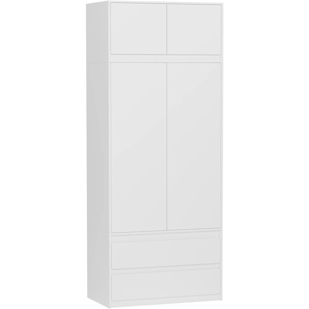 Biała szafa uchylna 90 cm z szufladami i półkami EVO Biała szafa uchylna 90 cm z szufladami i półkami EVO