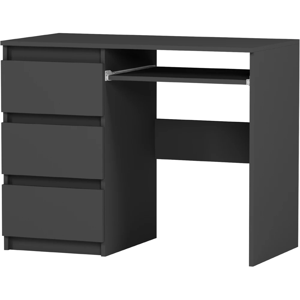 Nowoczesne białe biurko z szufladami 96 cm EVO Biurko pod komputer z szufladami 96 cm EVO antracyt