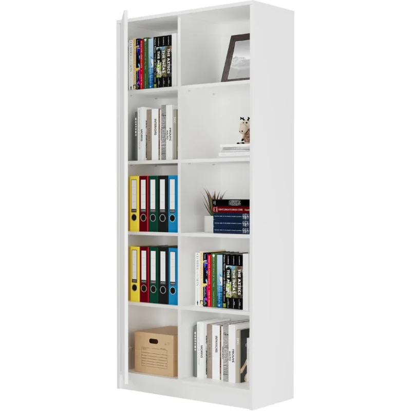 Duży biały regał na książki 80 cm do salonu EVO Duży biały regał na książki 80 cm do salonu EVO