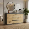 Dwudrzwiowa komoda 140 cm z szufladami i półkami EVO Dwudrzwiowa komoda 140 cm z szufladami i półkami EVO