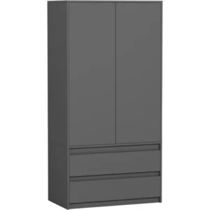 Dwudrzwiowa szafa uchylna 90 cm z szufladami i półkami Evo