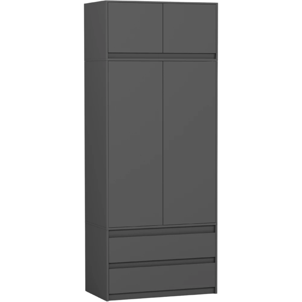 Biała szafa uchylna 90 cm z szufladami i półkami EVO Dwudrzwiowa szafa uchylna 90 cm z szufladami i półkami EVO
