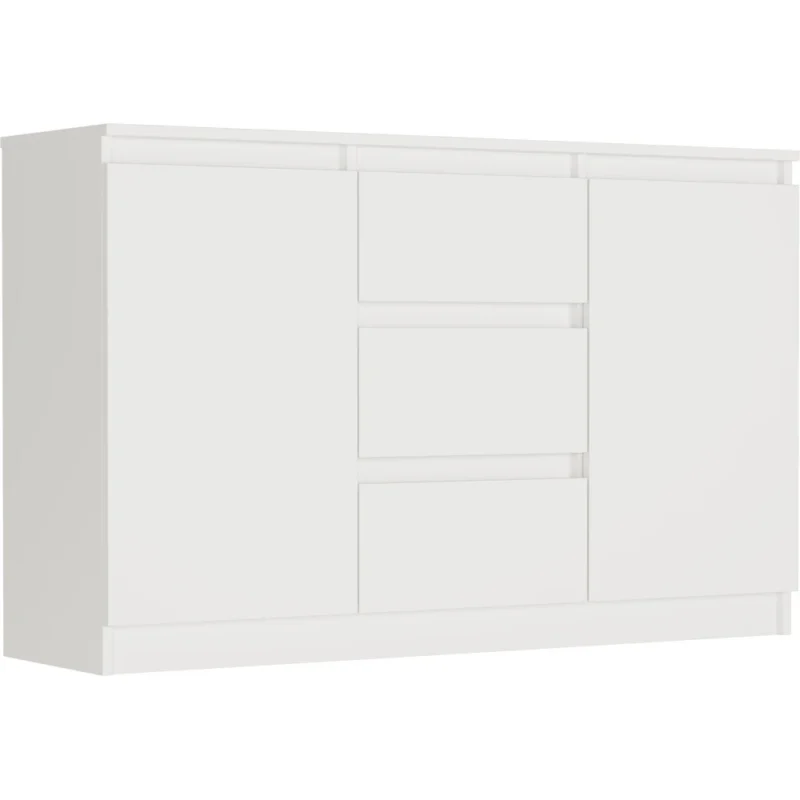 Komoda 120 cm biała z szufladami i drzwiami EVO Komoda 120 cm biała z szufladami i drzwiami EVO