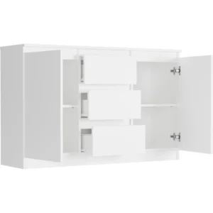 Komoda 120 cm biała z szufladami i drzwiami EVO Komoda 120 cm biała z szufladami i drzwiami EVO