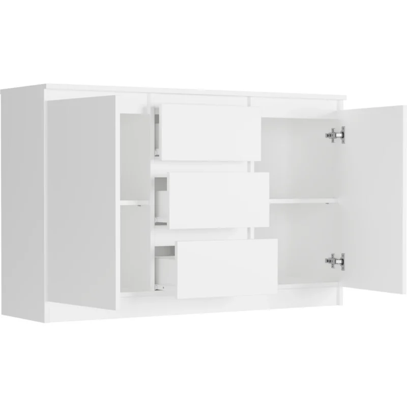 Komoda 120 cm biała z szufladami i drzwiami EVO Komoda 120 cm biała z szufladami i drzwiami EVO