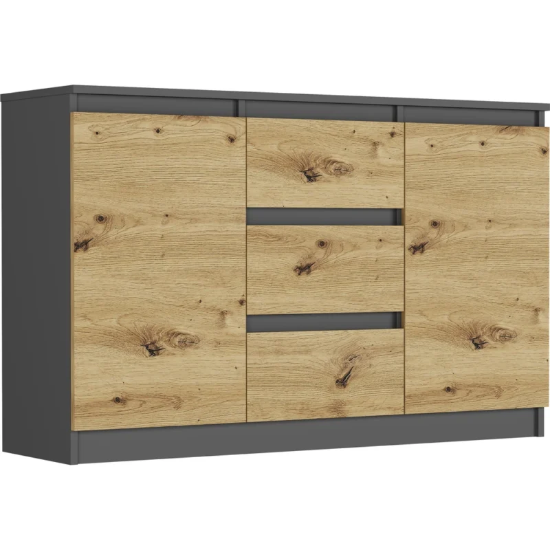 Komoda 120 cm z szufladami i drzwiami do sypialni EVO Komoda 120 cm z szufladami i drzwiami do sypialni EVO