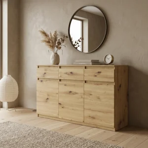 Komoda 120 cm z szufladami i drzwiami EVO dąb artisan Komoda 120 cm z szufladami i drzwiami EVO dąb artisan