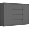 Komoda 140 cm dwudrzwiowa z szufladami EVO antracyt Komoda 140 cm dwudrzwiowa z szufladami EVO antracyt