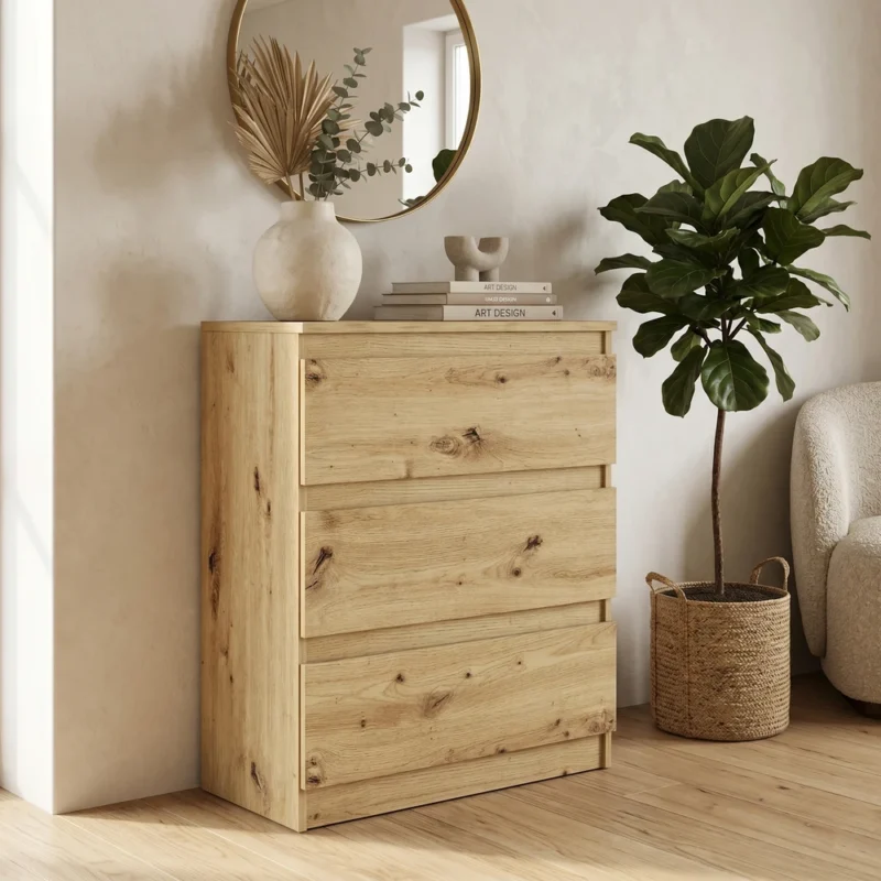 Komoda z szufladami 70 cm do salonu EVO dąb artisan Komoda z szufladami 70 cm do salonu EVO dąb artisan