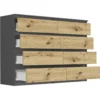 Loftowa komoda 140 cm z ośmioma szufladami EVO do sypialni Loftowa komoda 140 cm z ośmioma szufladami EVO do sypialni