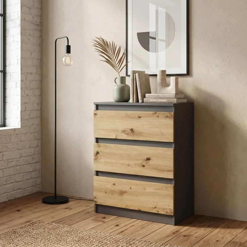 Loftowa komoda z szufladami 70 cm do salonu EVO Loftowa komoda z szufladami 70 cm do salonu EVO