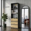 Loftowy regał na książki 60 cm do salonu z szufladami EVO Loftowy regał na książki 60 cm do salonu z szufladami EVO