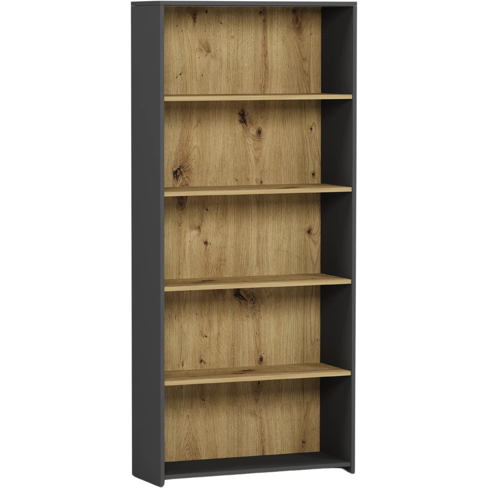 Antracytowy regał na książki 80 cm do salonu EVO Loftowy regał na książki 80 cm do salonu EVO