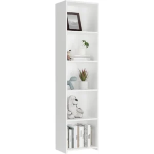Minimalistyczny biały regał na książki 40 cm do salonu EVO Minimalistyczny biały regał na książki 40 cm do salonu EVO