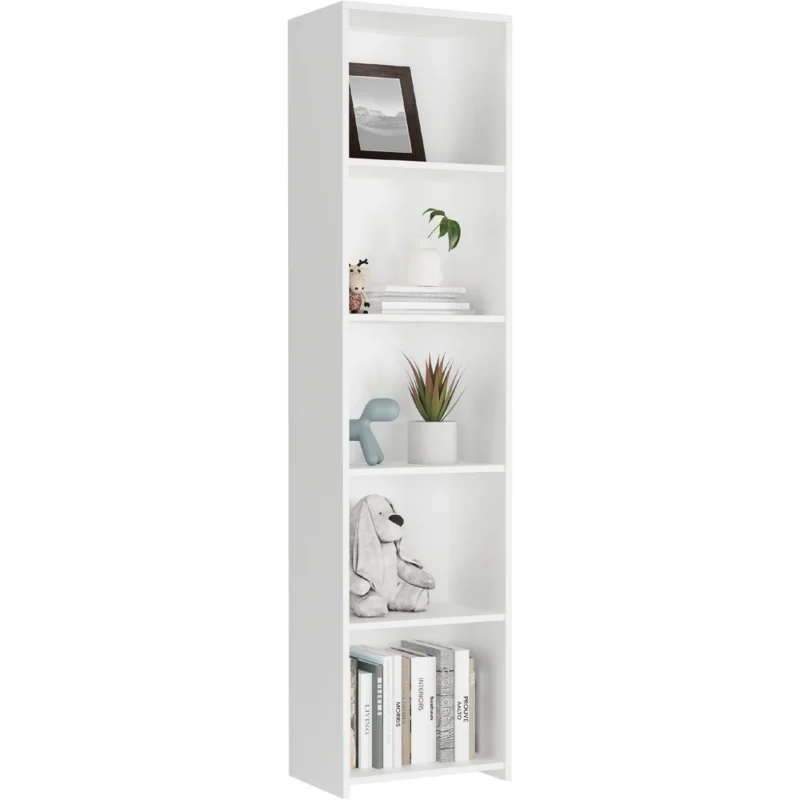 Minimalistyczny biały regał na książki 40 cm do salonu EVO Minimalistyczny biały regał na książki 40 cm do salonu EVO