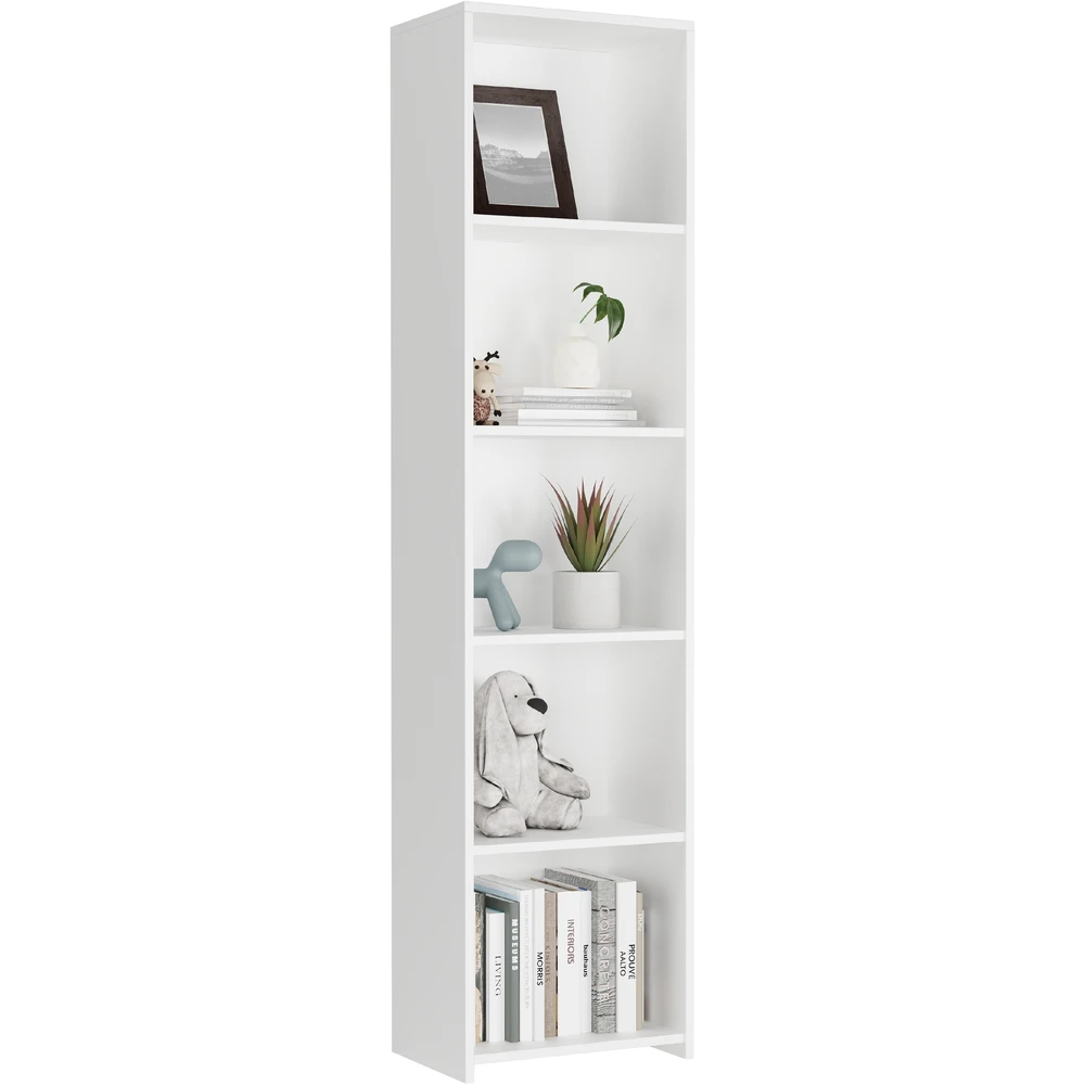 Antracytowy regał na książki 40 cm do salonu EVO Minimalistyczny biały regał na książki 40 cm do salonu EVO