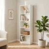 Minimalistyczny biały regał na książki 40 cm do salonu EVO Minimalistyczny biały regał na książki 40 cm do salonu EVO