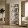 Minimalistyczny biały regał na książki 80 cm do salonu EVO Minimalistyczny biały regał na książki 80 cm do salonu EVO