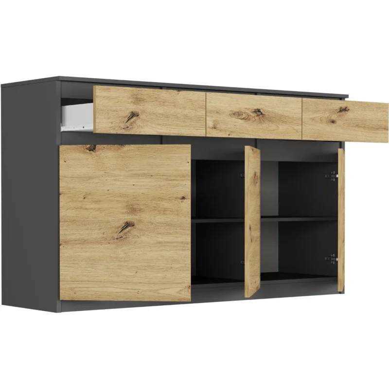 Nowoczesna komoda 120 cm z szufladami i drzwiami EVO Nowoczesna komoda 120 cm z szufladami i drzwiami EVO